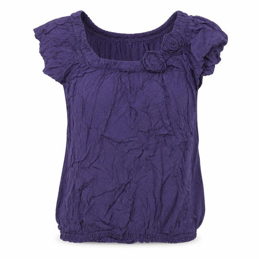 New Look Women’s Purple Viscose Tunic Blouse Size 12 Short Sleeve