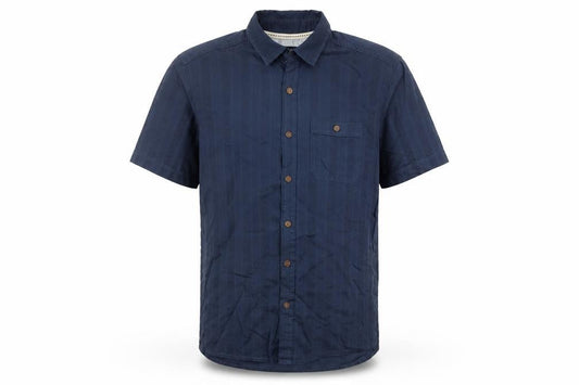 Boston Crew Men's Blue Cotton Short Sleeve Button-Up Shirt Size S