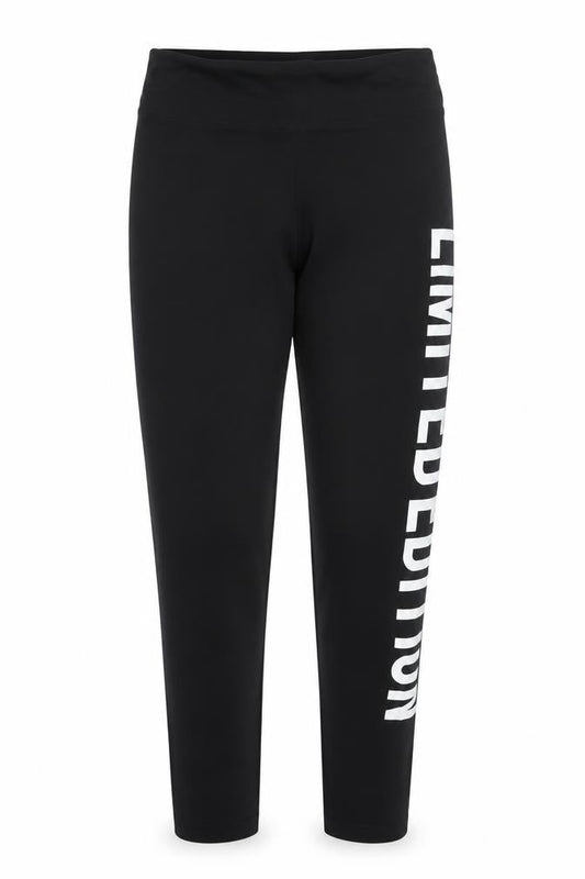 Golddigga Womens Black Leggings Size 12 Stretch Logo Print