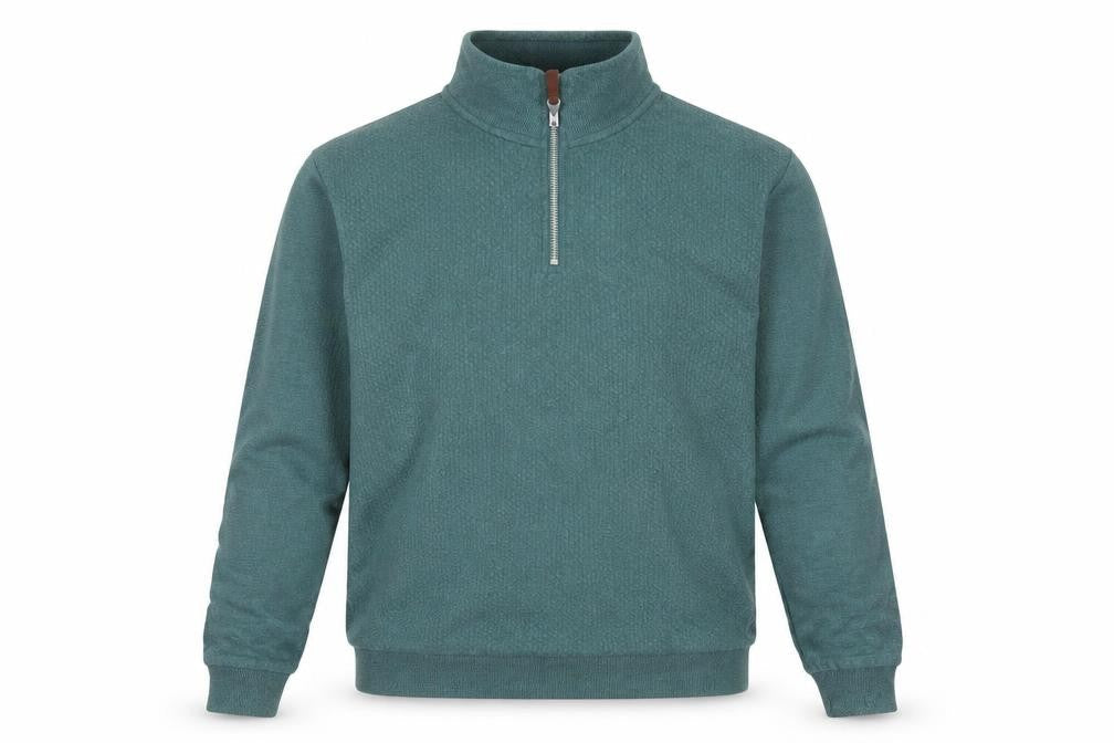 Next Men's Green 1/4 Zip Pullover Sweatshirt M Regular Fit