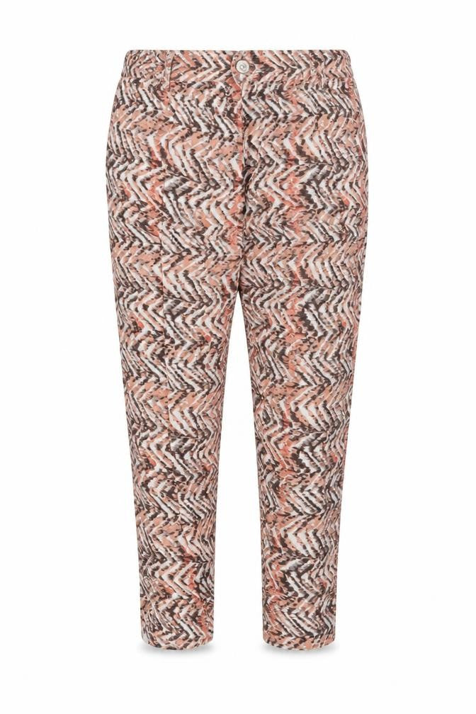 Front view of Originals Women’s Multicoloured Geometric Tapered Viscose Trousers, size UK 12