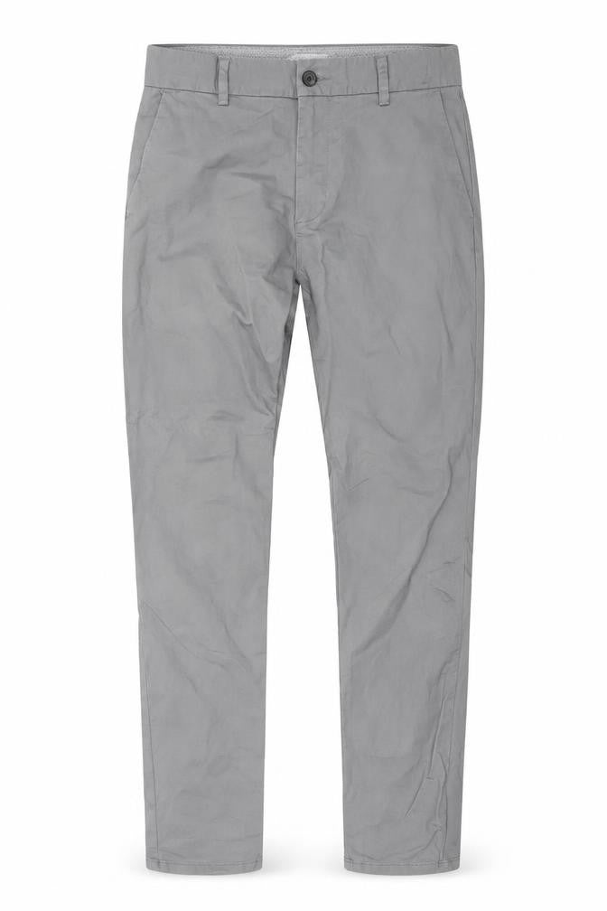 Front view of Denim Co. Men's Grey Slim Fit Chino Trousers W32 L34
