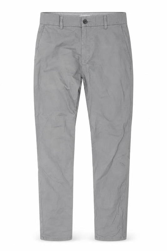 Front view of Denim Co. Men's Grey Slim Fit Chino Trousers W32 L34