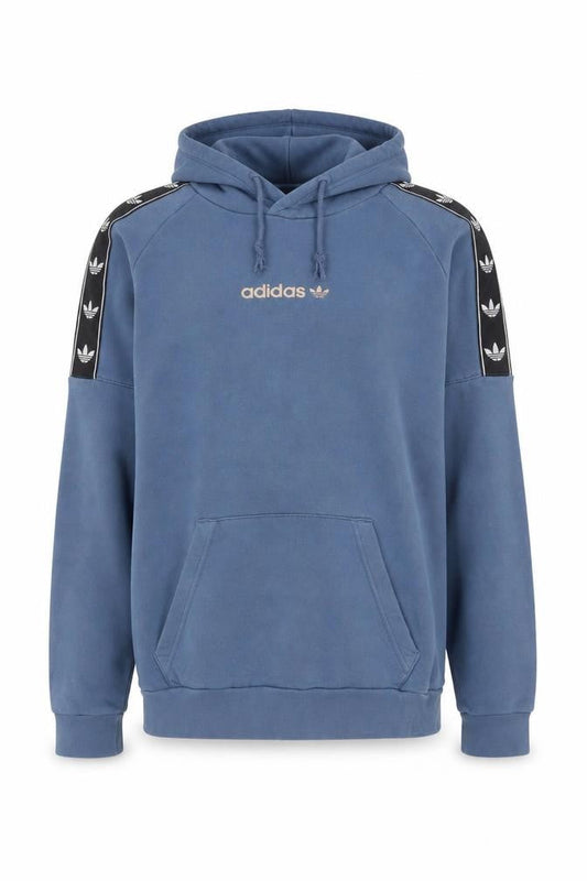 adidas Men's Blue Pullover Hoodie Size M Logo Fleece Sweatshirt