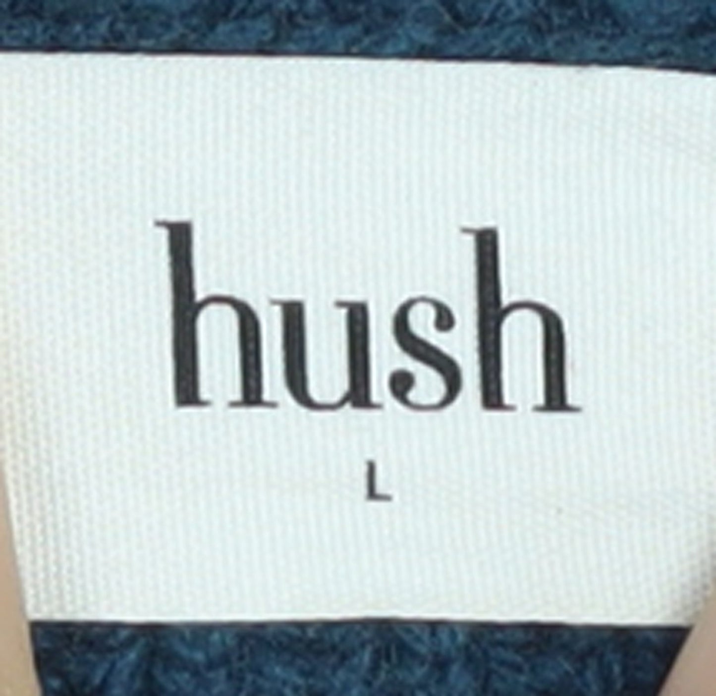 Hush Women’s Blue Ribbed Knit High Neck Pullover Jumper Size L