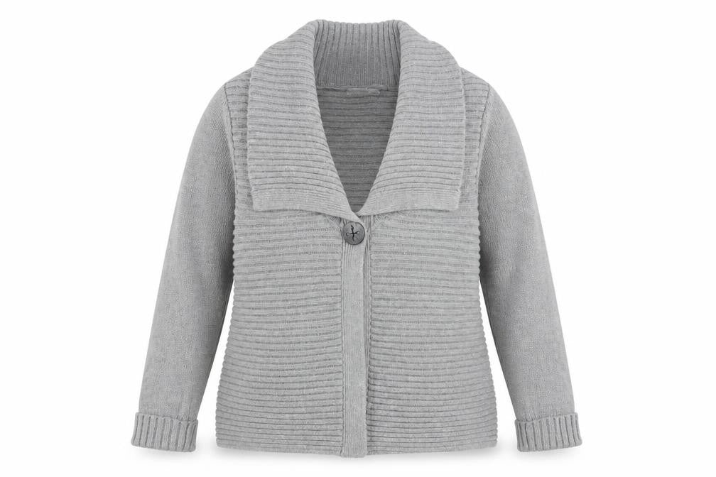 Marks & Spencer Women’s Grey Cotton Blend Button Cardigan Size 16