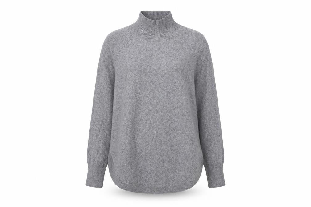 Marks & Spencer Womens Grey Cashmere High Neck Jumper M