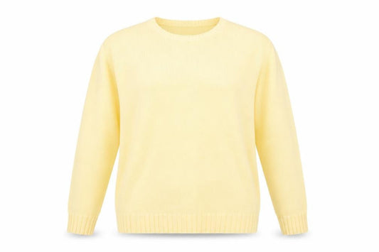 Isle Women's Yellow Cotton Crew Neck Jumper Size 14-16