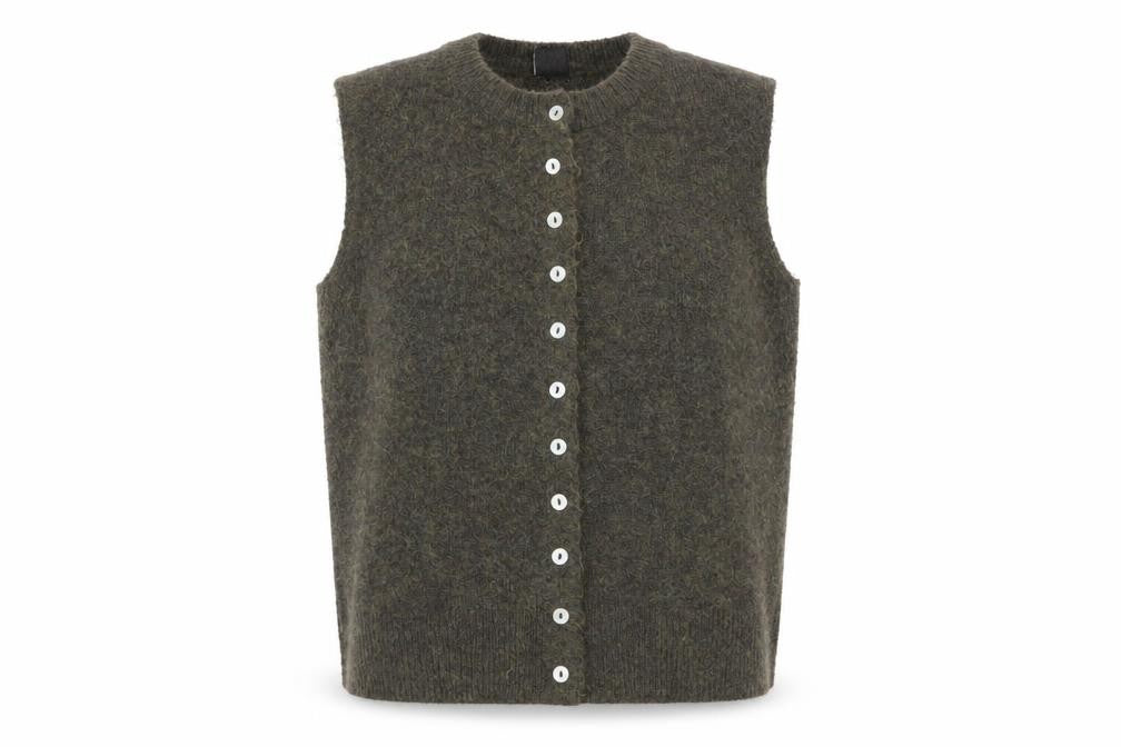 Urban Outfitters Women’s Green Sleeveless Knit Button Cardigan S