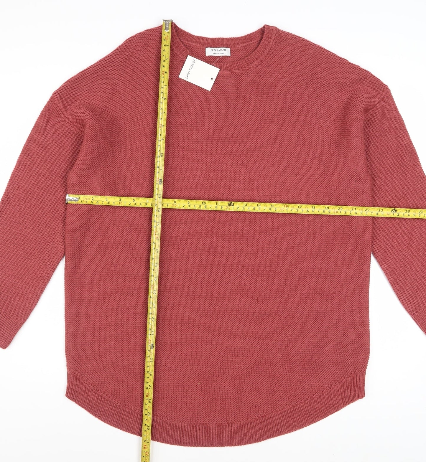 JD Williams Women Red Acrylic Knit Long Sleeve Pullover Jumper Size 16/18