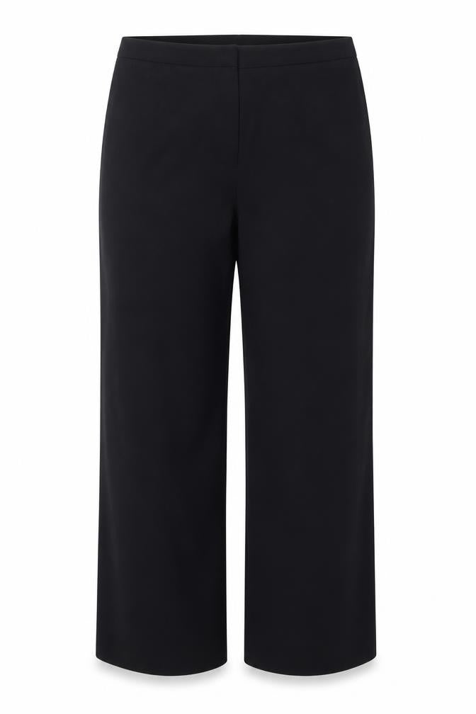 Country Casuals Women Black Wool Blend Stretch Straight Leg Trousers Size 16