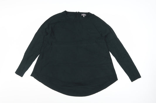 Phase Eight Women Green Crew Neck Long Sleeve Pullover Jumper Size 12