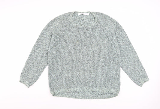 & Other Stories Women Green Cotton Chunky Knit Pullover Jumper L UK 14
