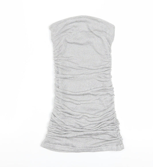 Motel Women's Silver Strapless Bodycon Mini Dress XS