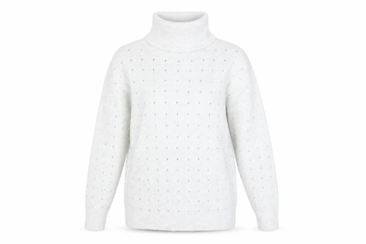 River Island Women's Grey Roll Neck Sequin Knit Jumper Size M