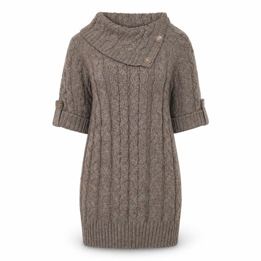 Dorothy Perkins Women Brown Size 12 Cable Knit Jumper Dress