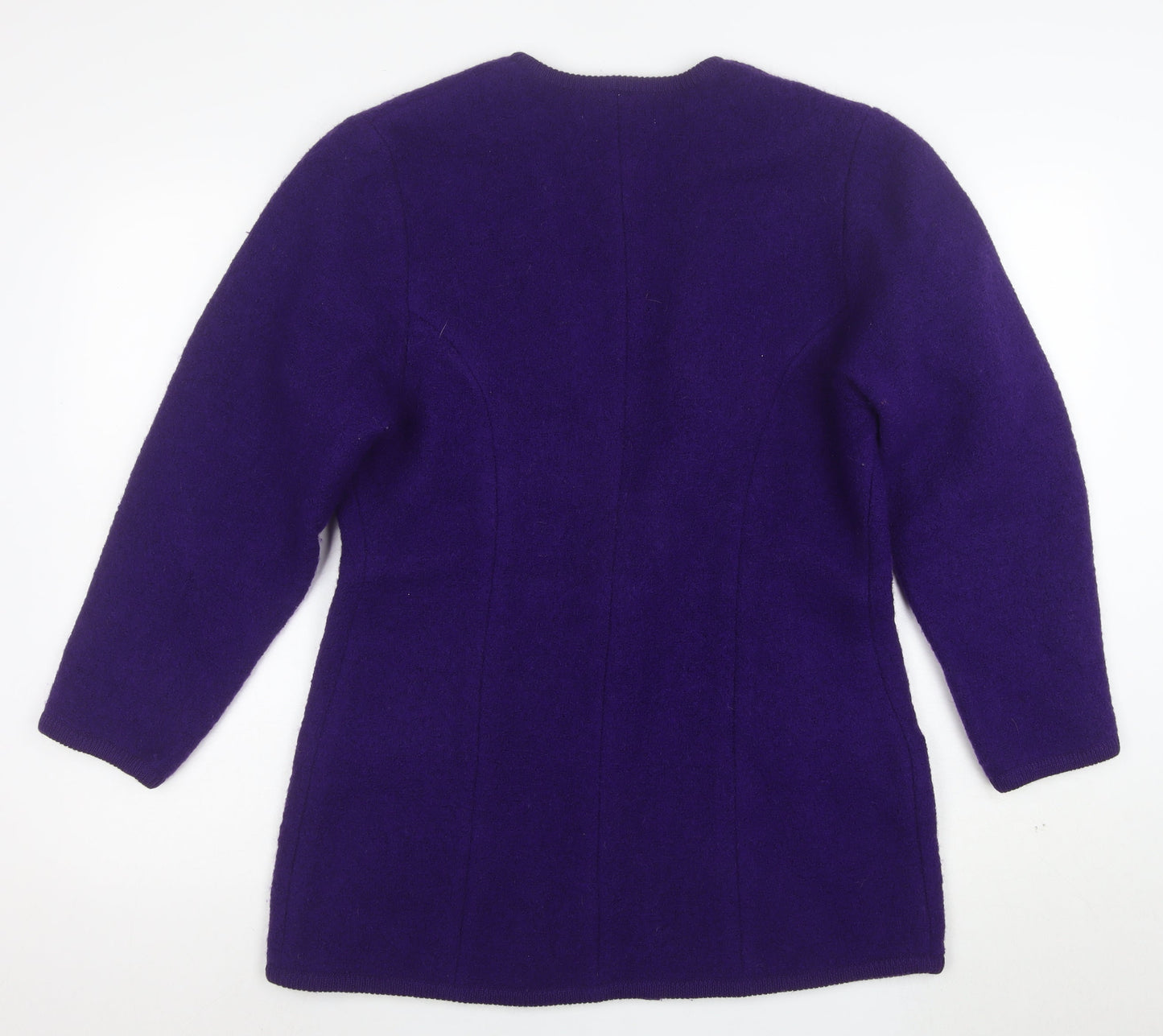 Franco Valeri Women's Purple Wool Blazer Jacket Size M Gold Buttons