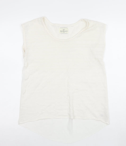 Next Women's Ivory Knit Sleeveless Crew Neck Top Size 10