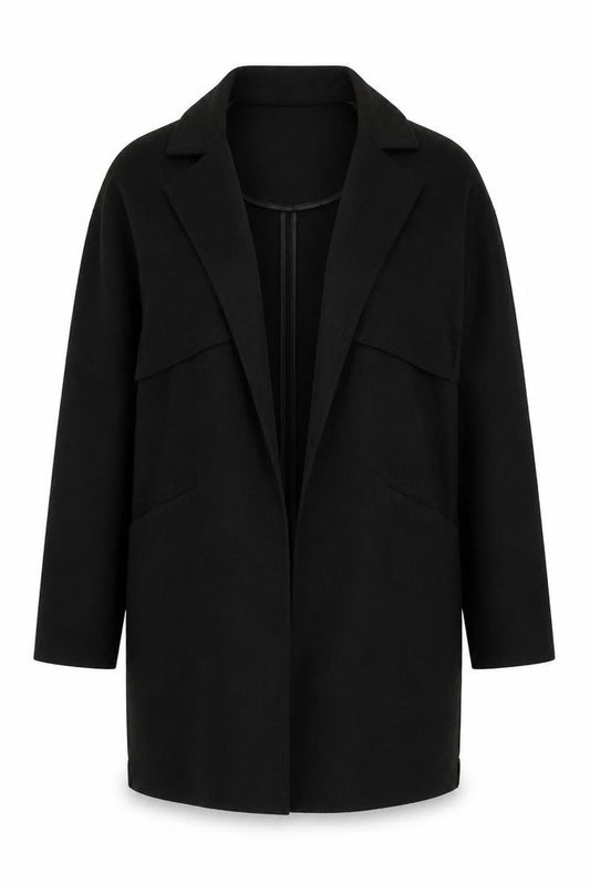 Warehouse Women’s Black Crepe Blazer Size 12 Regular Fit