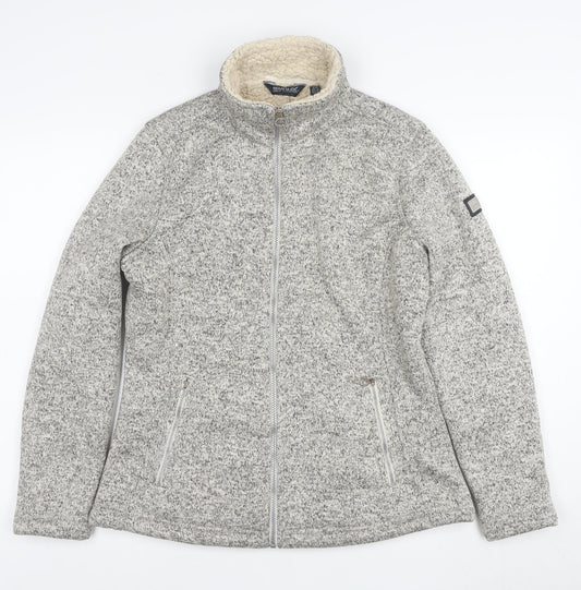 Regatta Great Outdoors Womens Grey Fleece Jacket UK 14 Full Zip Lined