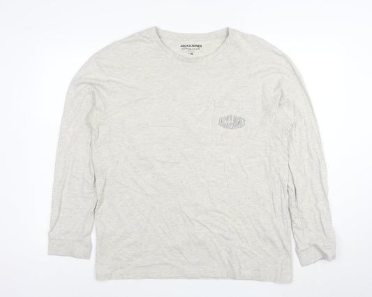Jack & Jones Men’s Grey XL Long Sleeve Crew Neck T-Shirt