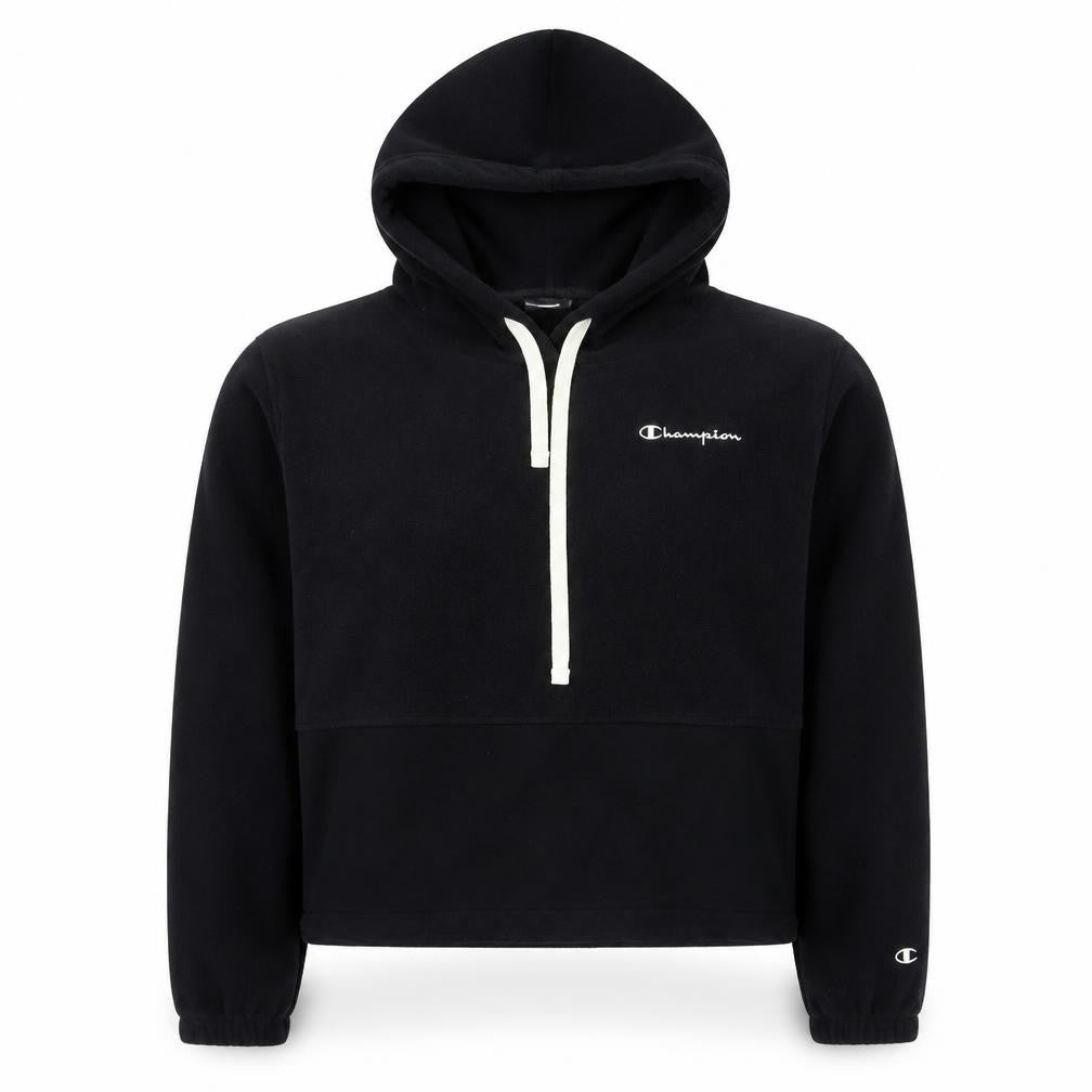 Champion Women Black XS 1/4 Zip Hooded Fleece Sweatshirt