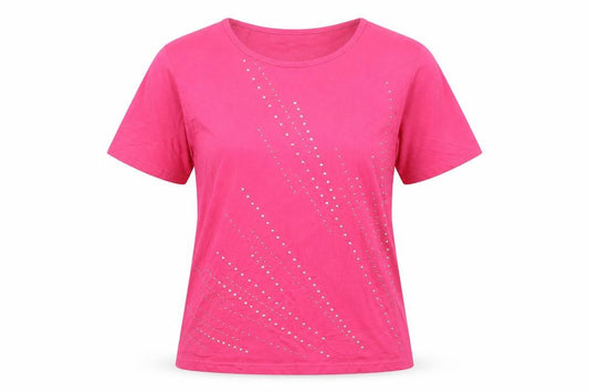 Mudd & Water Women’s Pink Studded Cotton T-Shirt XL