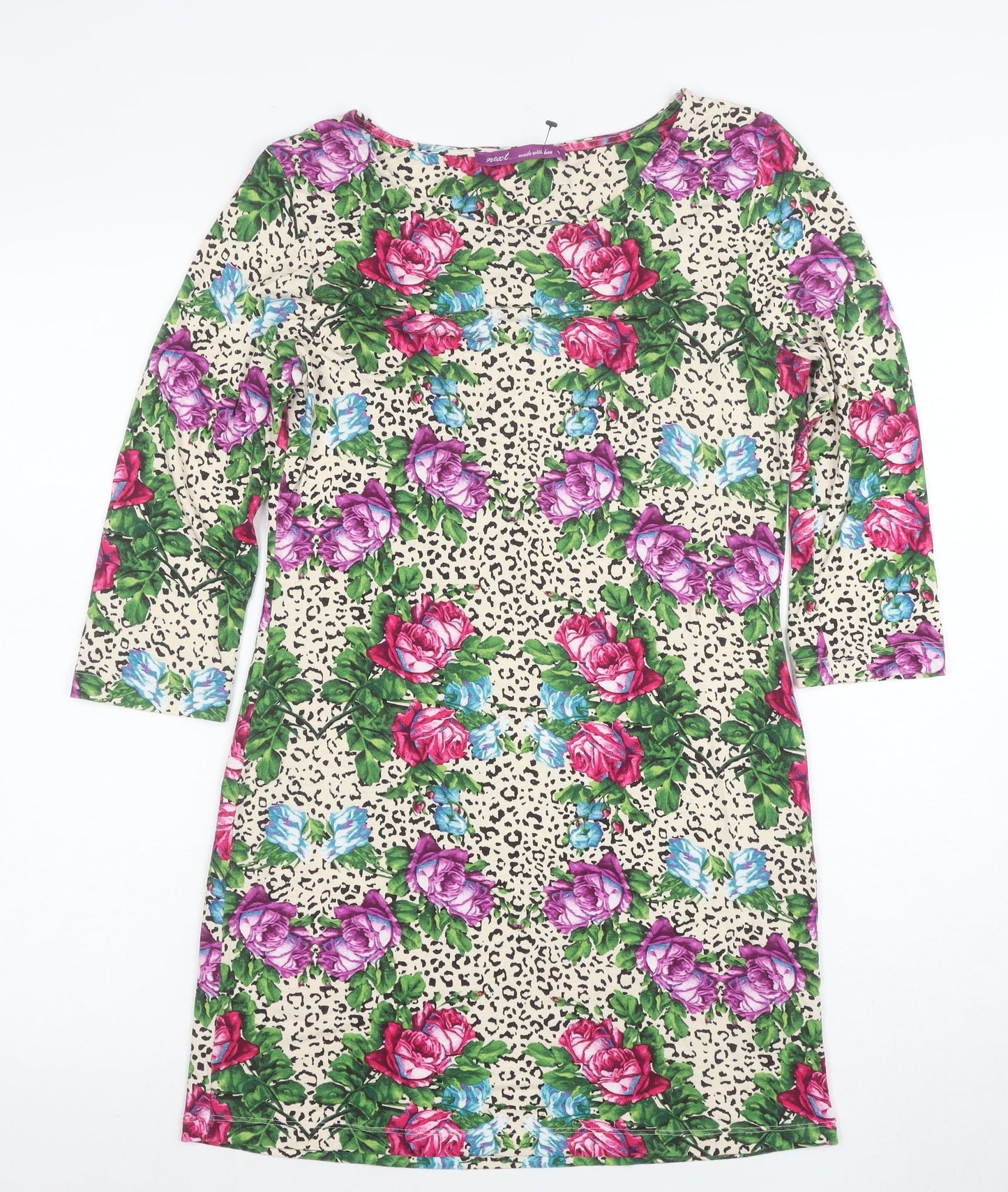 Next Women’s Multicoloured Floral Animal Print Shift Dress Size 8