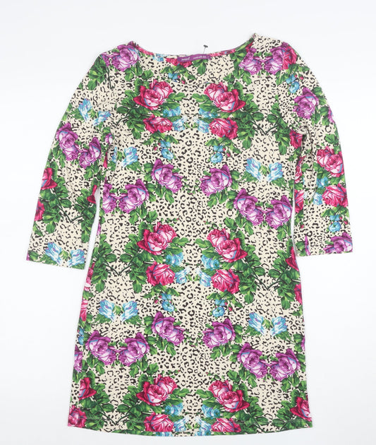 Next Women’s Multicoloured Floral Animal Print Shift Dress Size 8