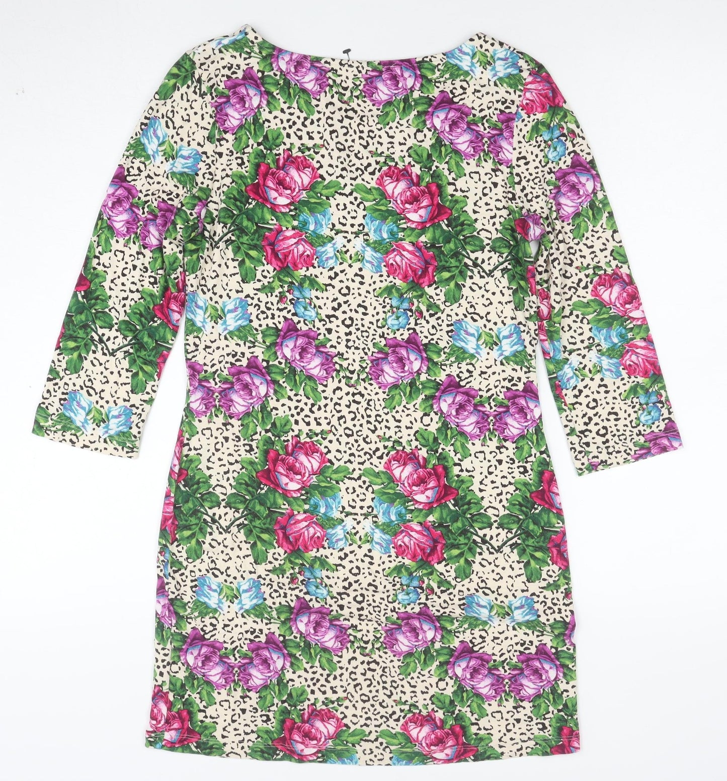 Next Women’s Multicoloured Floral Animal Print Shift Dress Size 8