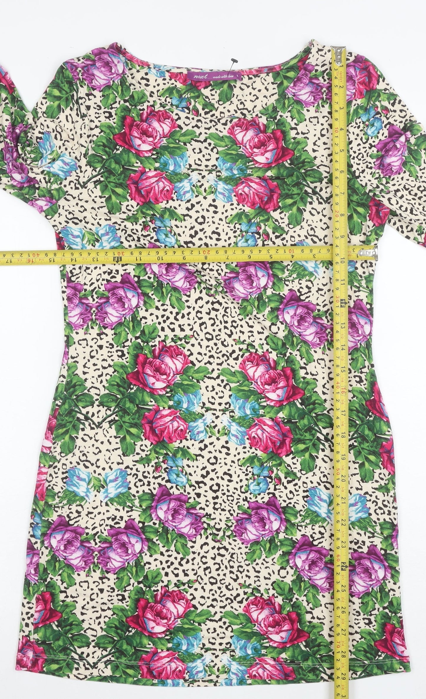 Next Women’s Multicoloured Floral Animal Print Shift Dress Size 8
