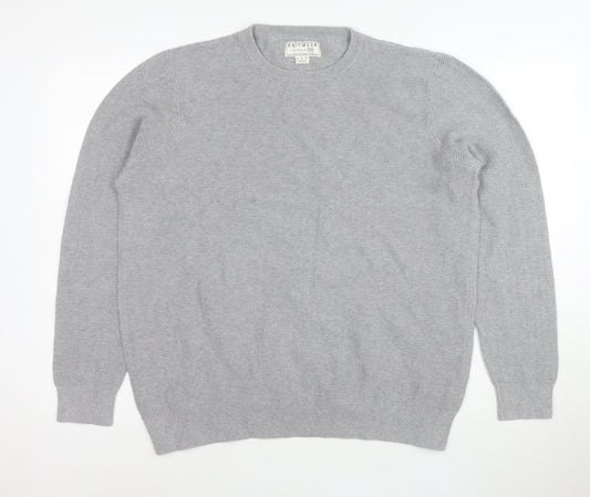 F&F Men’s Grey Cotton Knit Crew Neck Jumper XL