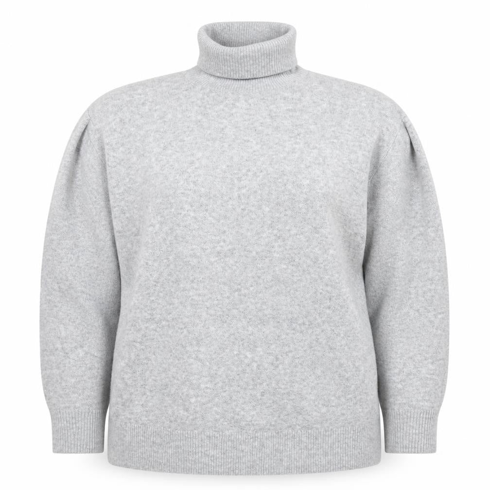Marks & Spencer Women Grey M Roll Neck Wool Blend Jumper