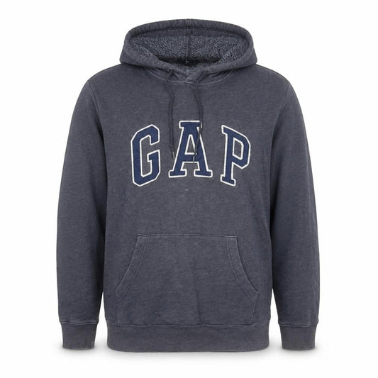 Gap Men's Grey Pullover Hoodie Size L Logo Fleece Sweatshirt