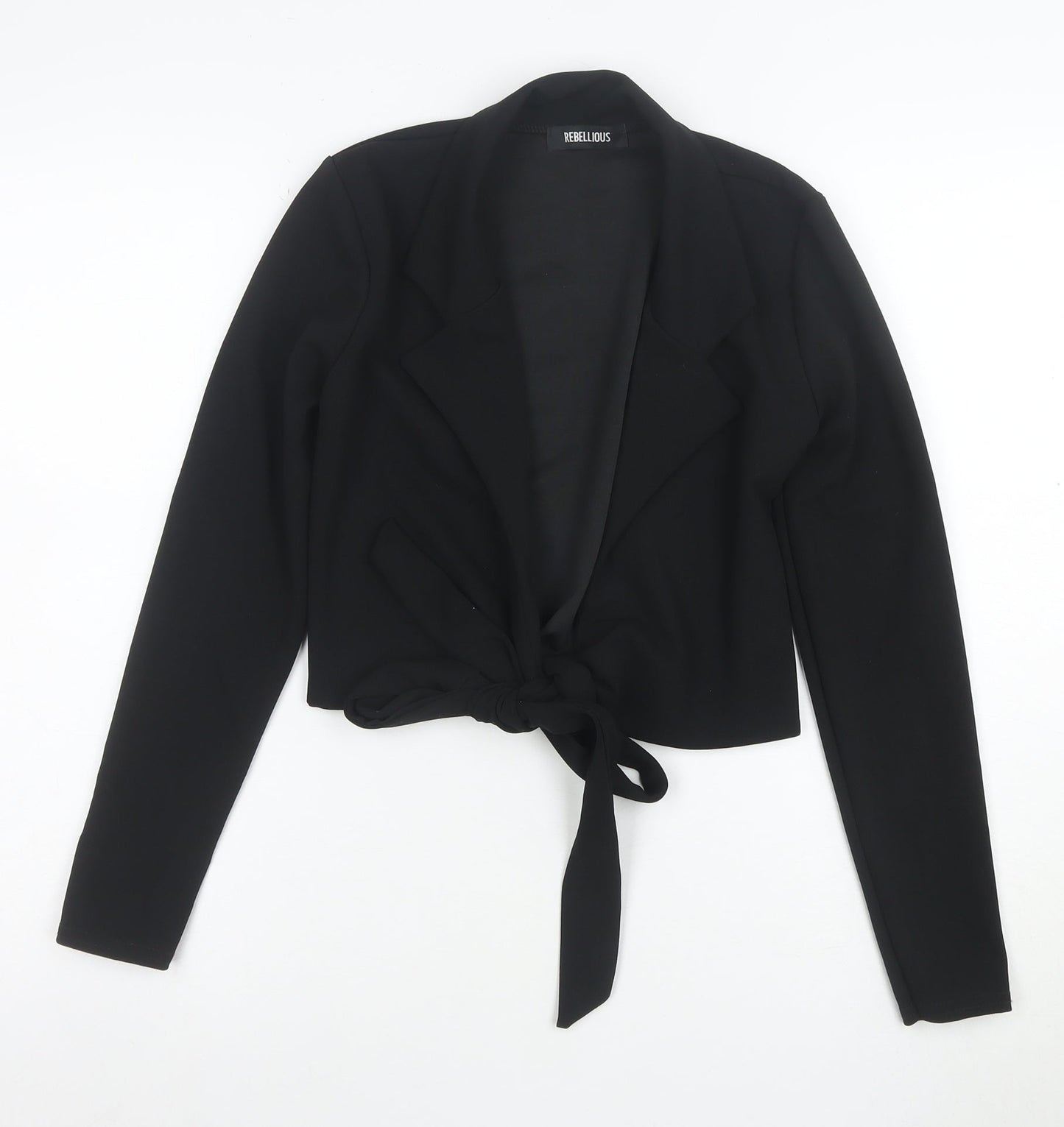 Rebellious Women’s Black Cropped Tie Front Blazer Size 6