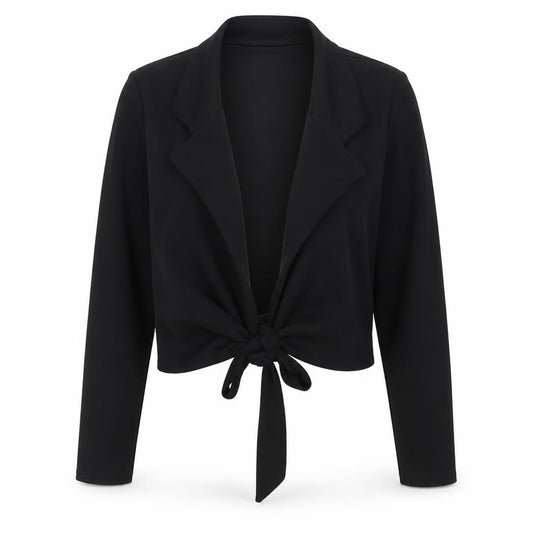 Rebellious Women’s Black Cropped Tie Front Blazer Size 6