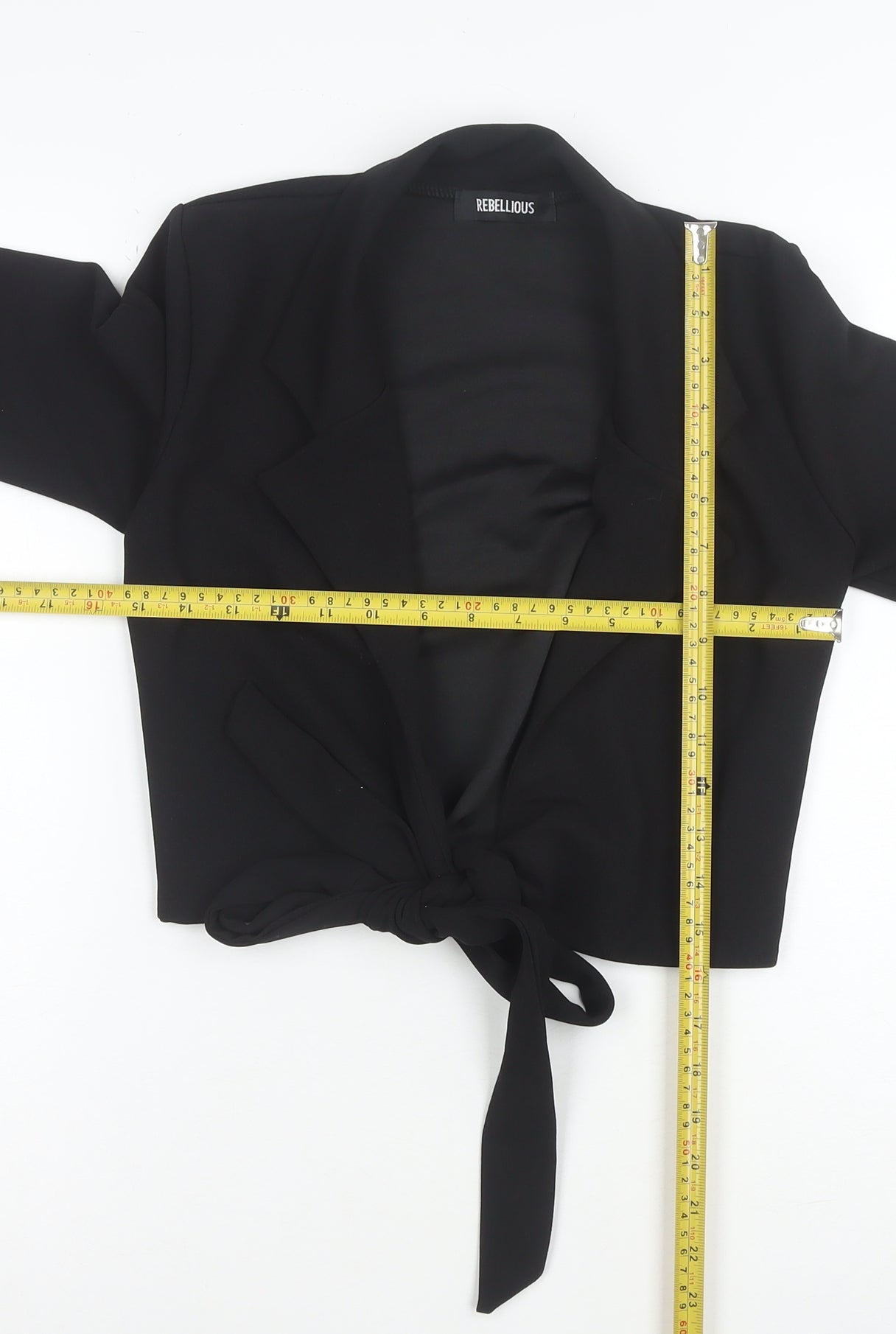 Rebellious Women’s Black Cropped Tie Front Blazer Size 6