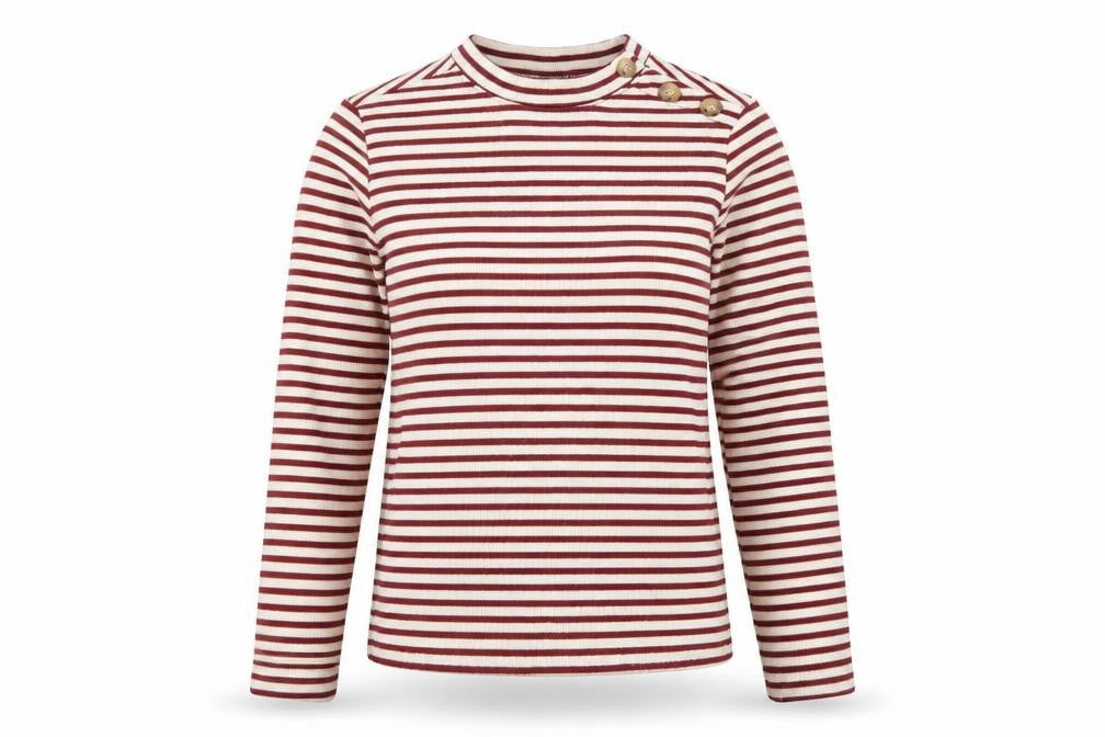 Craghoppers Womens Red Striped Crew Neck Long Sleeve Jumper Size 12