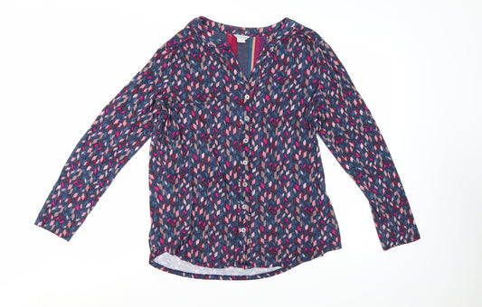 Monsoon Womens Multicoloured Geometric Long Sleeve Blouse UK 16