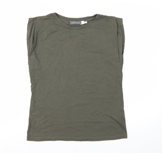 Mint Velvet Women's Green Sleeveless Cotton T-Shirt Size S