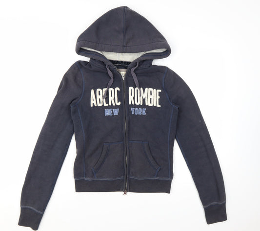 Abercrombie & Fitch Womens Navy Blue Full Zip Hoodie M