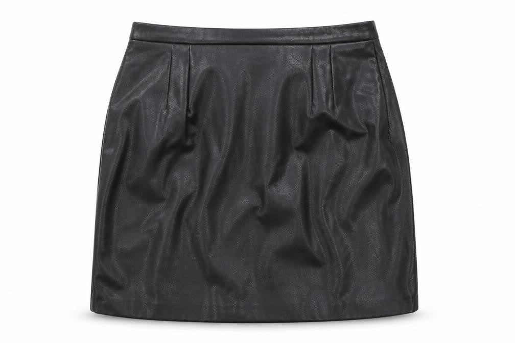 River Island Women's Black Faux Leather Pencil Skirt Size 10