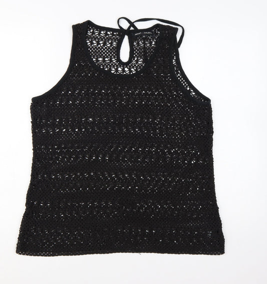 Next Women's Black Crochet Tank Top Size 20 Camisole Style