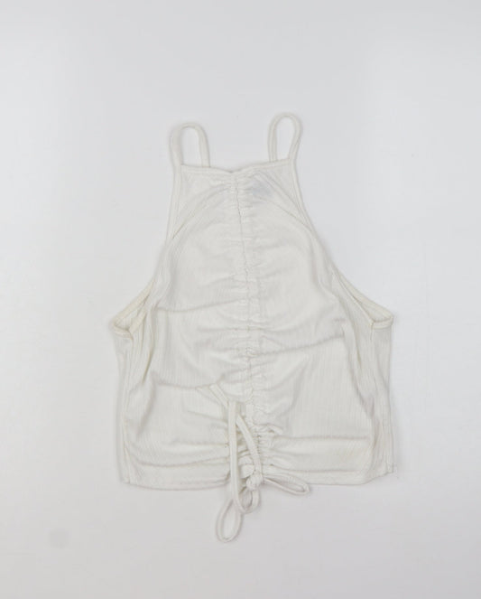 Missguided Women’s White Cropped Halter Tank Top UK 10