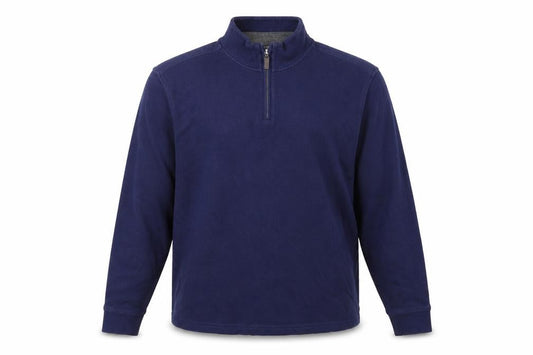 Club Room Mens Navy Blue 1/4 Zip Cotton Pullover Sweatshirt L