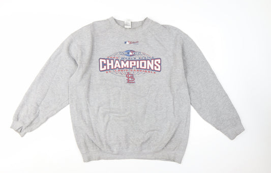 Alstyle Men’s Grey XL Pullover Graphic Print Champions Sweatshirt