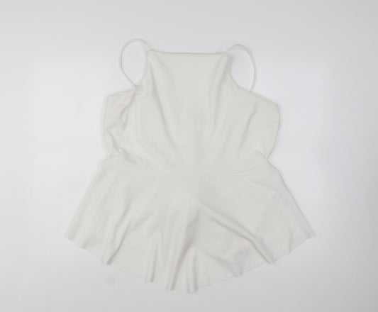 Boohoo Women's White Plus Size 20 Camisole Peplum Tank Top