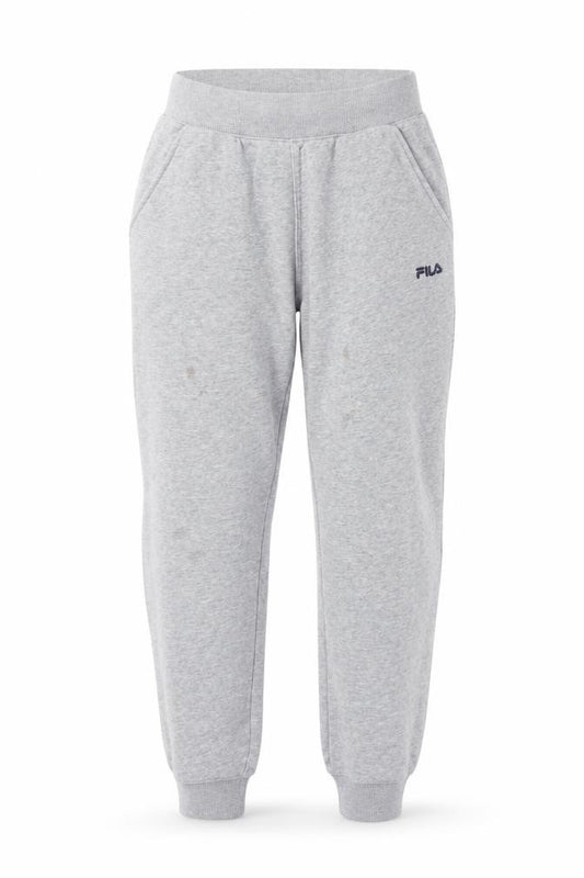 FILA Women Grey Jogger Sweatpants S Cotton Blend Tapered Fit