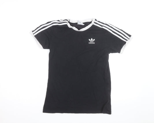 Adidas Womens Black Short Sleeve Cotton Adidas Originals T-Shirt Size 8