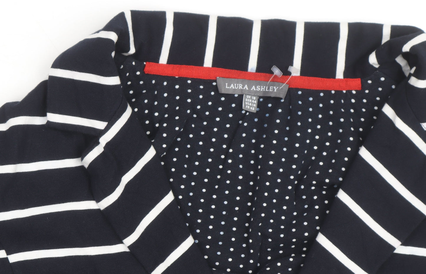 Laura Ashley Women’s Navy Striped Cotton Jersey Blazer UK 18